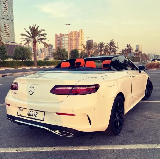 Mercedes Benz E200 Convertible 2022 WHITE RENTAL IN DUBAI - undefined